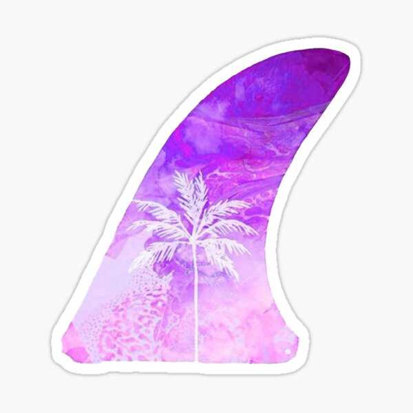 SURF FIN  - SINGLE PALM VIOLET Sticker