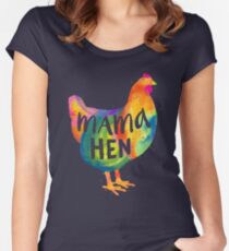 Chicken Love / Colorful Farm Chicken / Mama Hen (Mother, Mom, Mum, Mother's Day) Women's Fitted Scoop T-Shirt