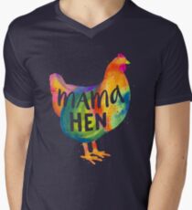 Chicken Love / Colorful Farm Chicken / Mama Hen (Mother, Mom, Mum, Mother's Day) Men's V-Neck T-Shirt