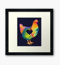 Chicken Love / Colorful Farm Chicken / Mama Hen (Mother, Mom, Mum, Mother's Day) Framed Print