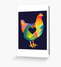 Chicken Love / Colorful Farm Chicken / Mama Hen (Mother, Mom, Mum, Mother's Day) Greeting Card