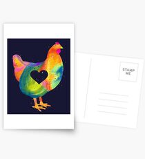 Chicken Love / Colorful Farm Chicken / Mama Hen (Mother, Mom, Mum, Mother's Day) Postcards