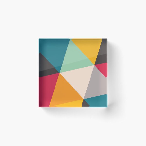 Colourful Geometric Triangles (2012) Acrylic Block