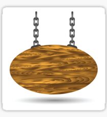 wood board and chain Sticker