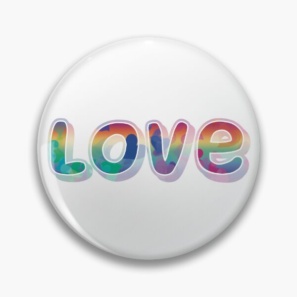 Artikelvorschau, Love Pride rainbow & hearts puffy retro text entworfen und verkauft von MunsyArt.