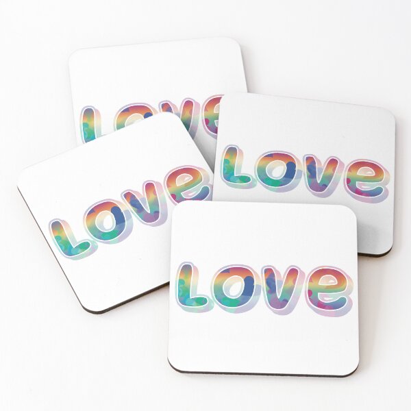 Item preview, Love Pride rainbow & hearts puffy retro text designed and sold by MunsyArt.