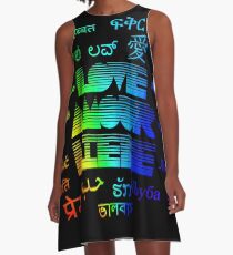 Multilingual Love A-Line Dress