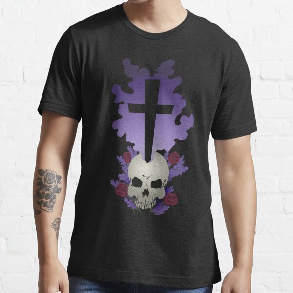 Skull, Cross, and Flowers Essential T-Shirt