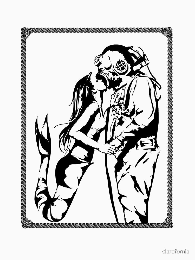 Mermaid + Deep Sea Diver Kiss by clarafornia