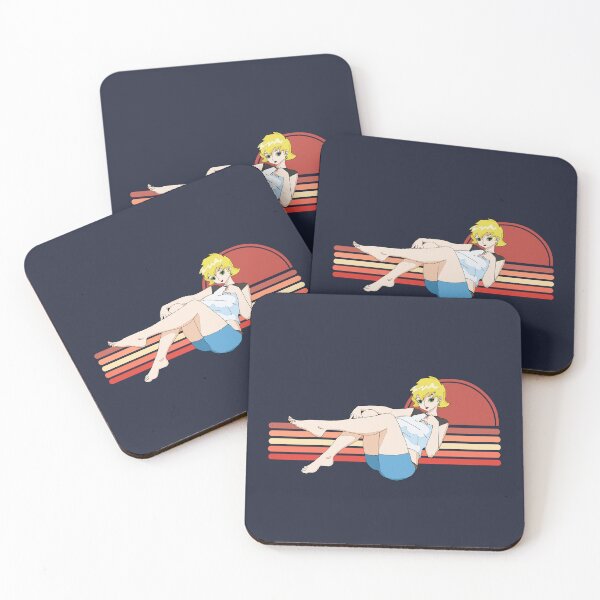 Artikelvorschau, Nettes blondes Anime-Mädchen und Retro-Sonnenuntergang entworfen und verkauft von Chubuter.