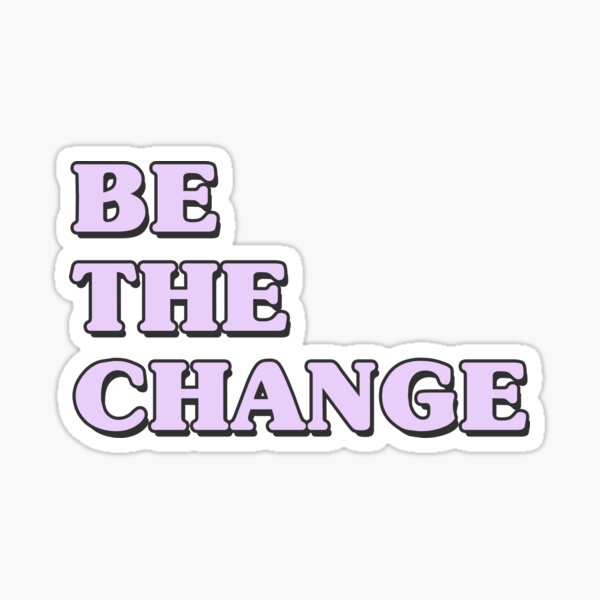 Item preview, "be the change" decal for laptops and cars designed and sold by QuoteSpirations.