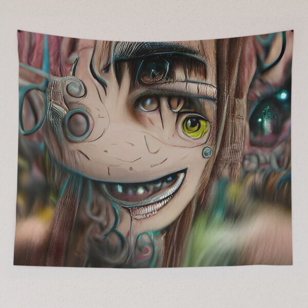 Item preview, Strange smiling girl with insanity in her eyes designed and sold by Akitsu.