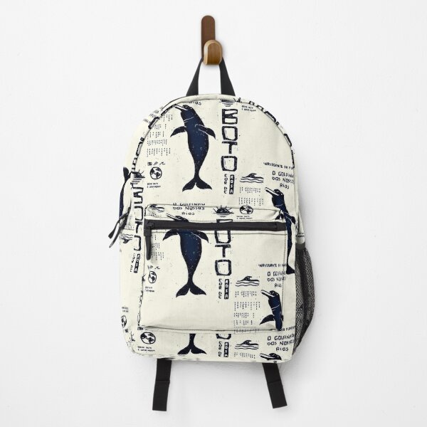 Item preview, Dolphin / Golfinho, Creme & Navy Aesthetic Poster designed and sold by lava-girl.