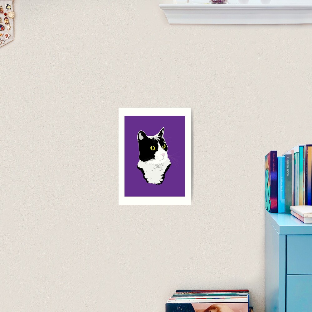 Regal Tuxedo Kitty Art Print