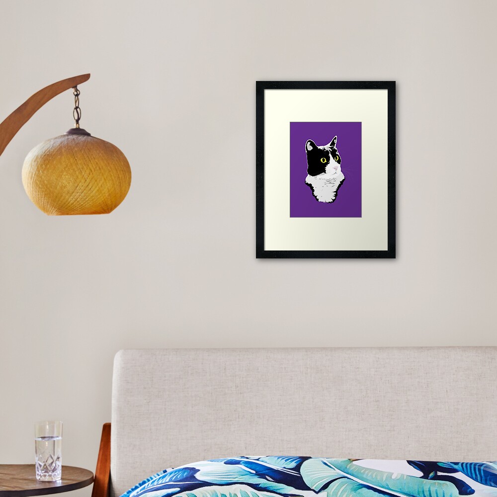 Regal Tuxedo Kitty Framed Art Print