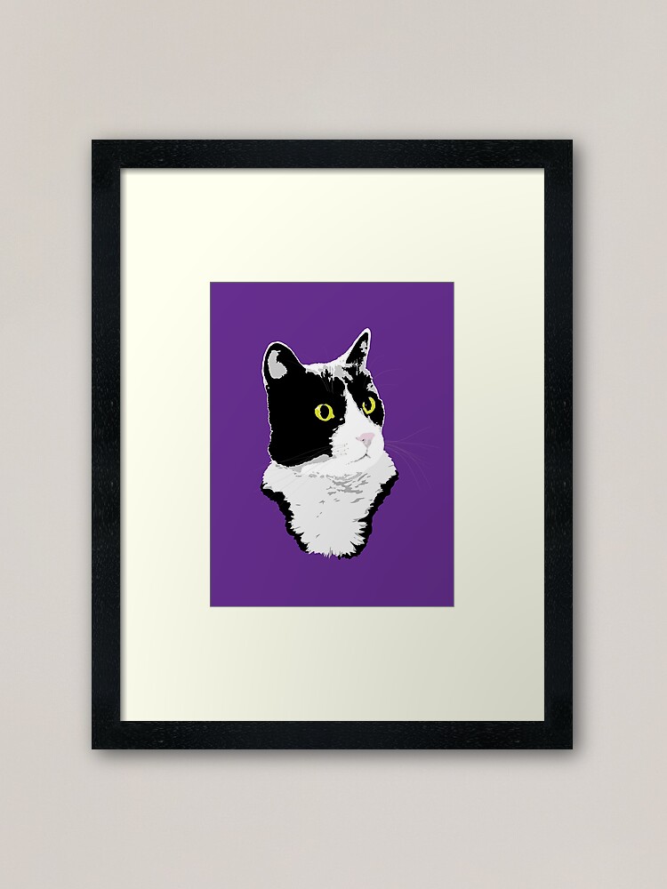 Alternate view of Regal Tuxedo Kitty Framed Art Print