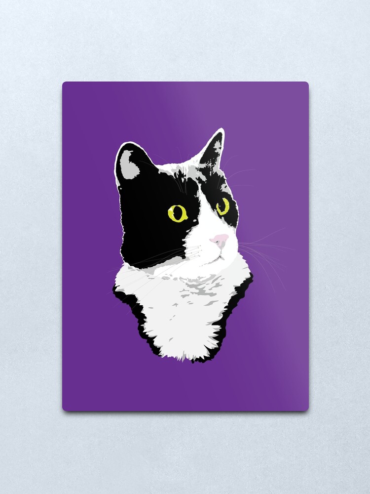 Alternate view of Regal Tuxedo Kitty Metal Print