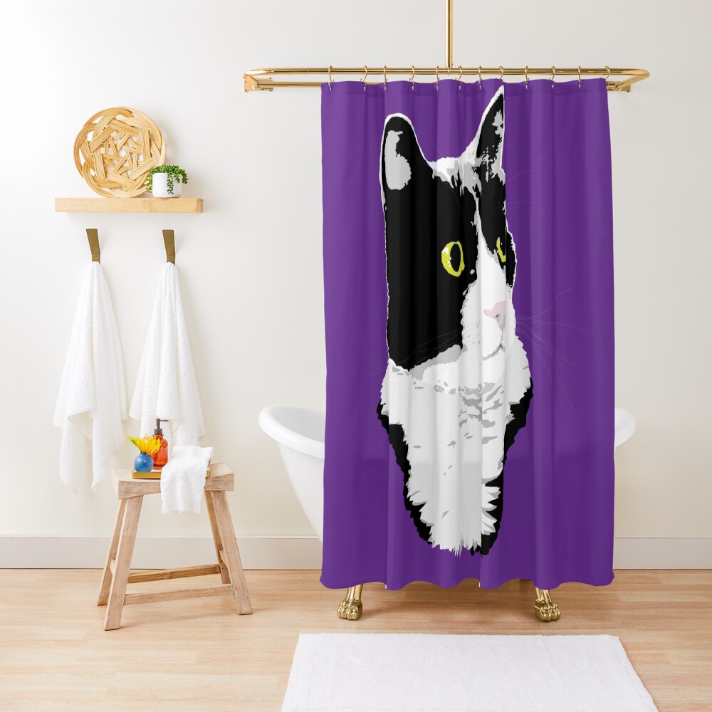 Regal Tuxedo Kitty Shower Curtain
