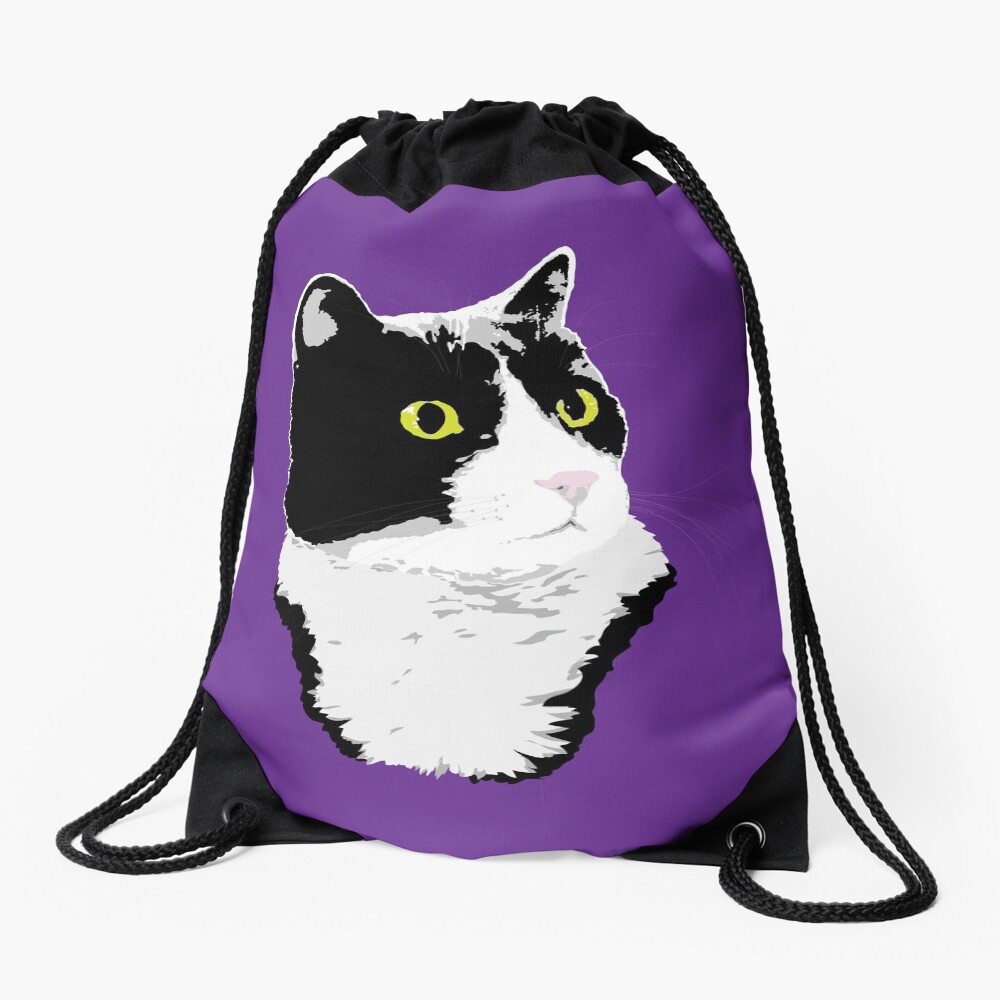 Regal Tuxedo Kitty Drawstring Bag