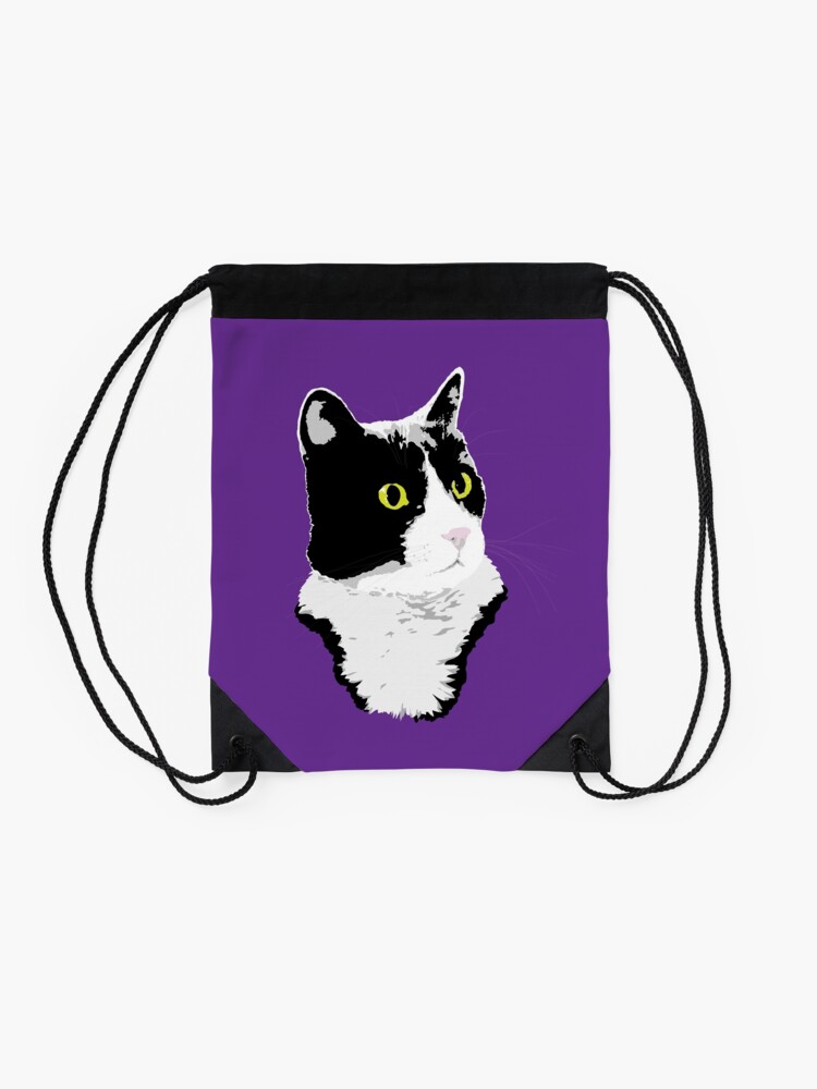 Alternate view of Regal Tuxedo Kitty Drawstring Bag