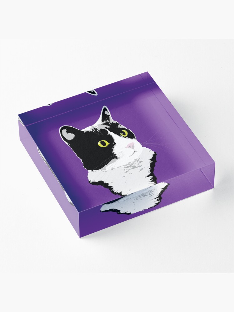 Alternate view of Regal Tuxedo Kitty Acrylic Block