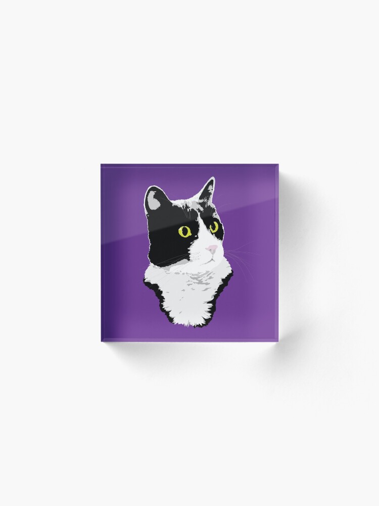 Alternate view of Regal Tuxedo Kitty Acrylic Block
