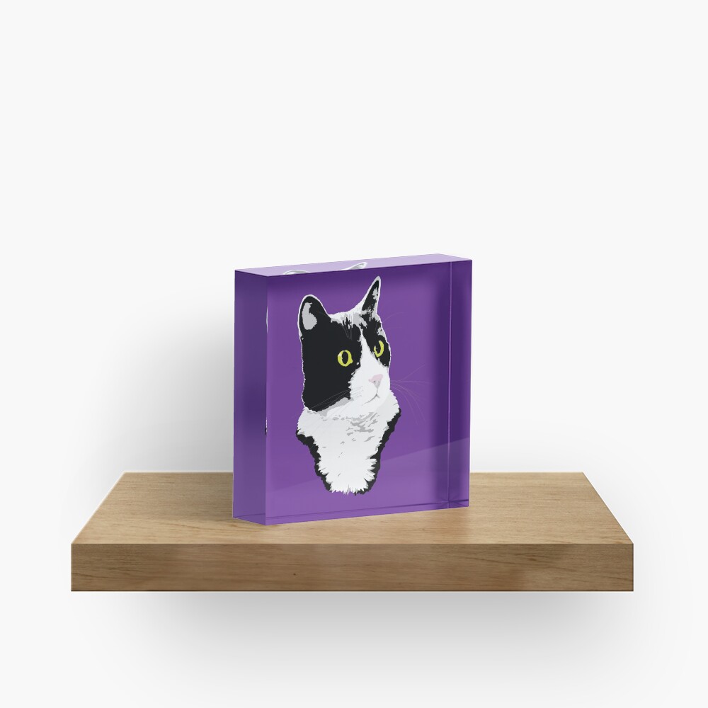 Regal Tuxedo Kitty Acrylic Block