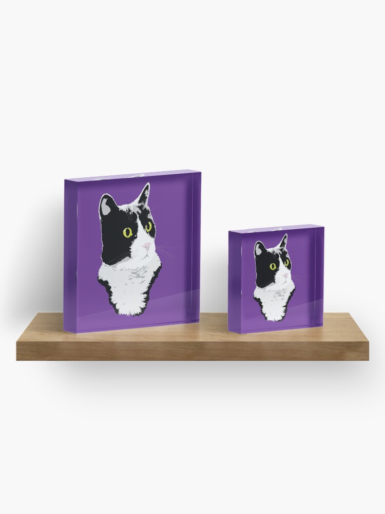 Alternate view of Regal Tuxedo Kitty Acrylic Block