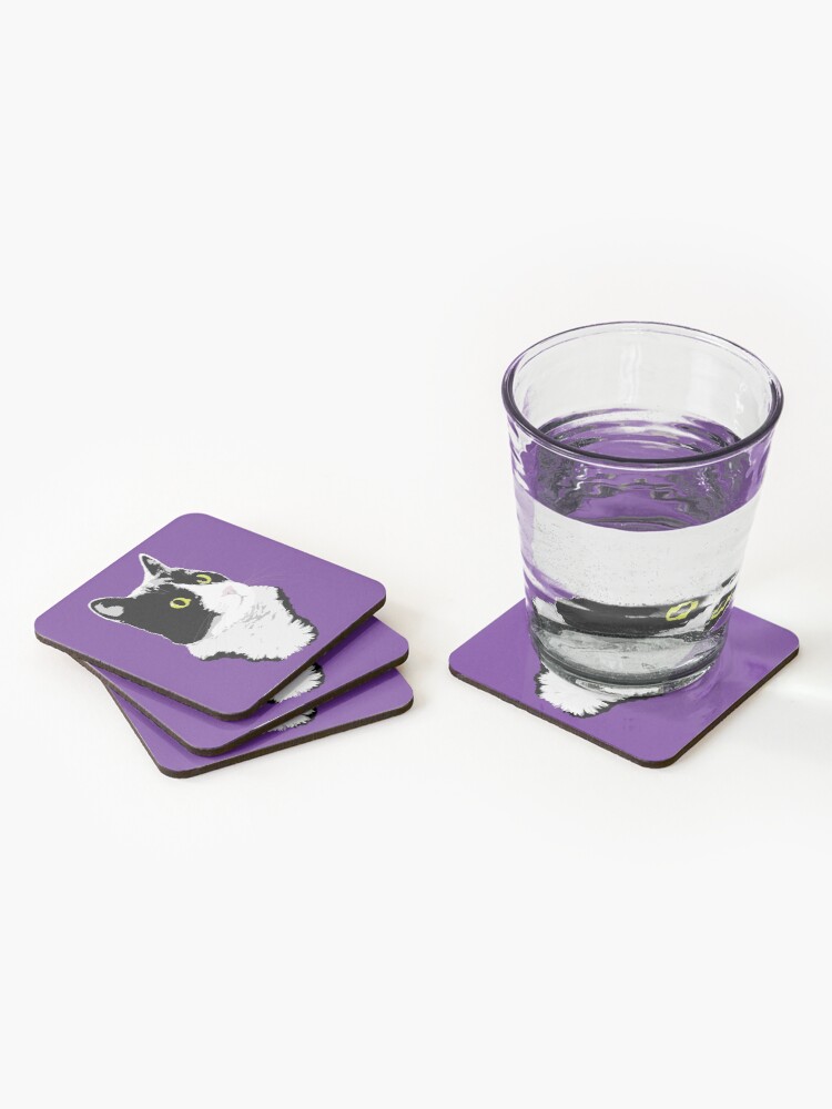 Alternate view of Regal Tuxedo Kitty Coasters (Set of 4)