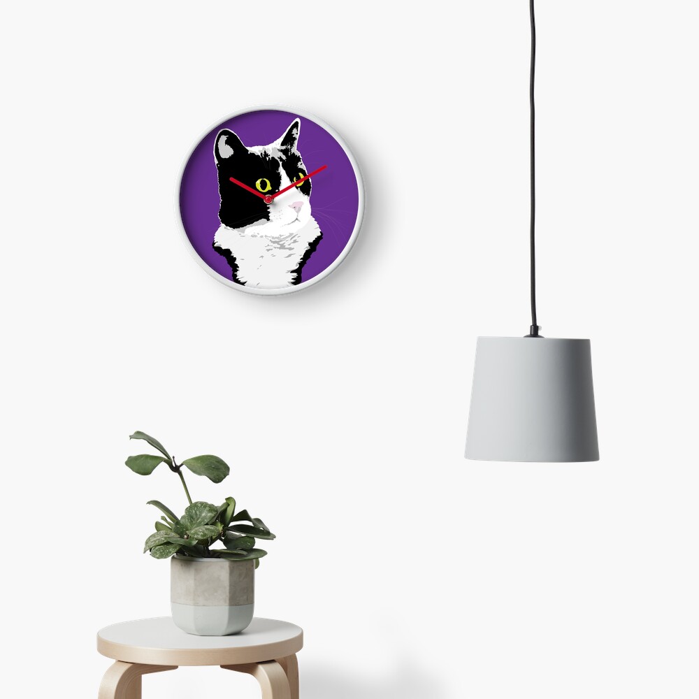 Regal Tuxedo Kitty Clock