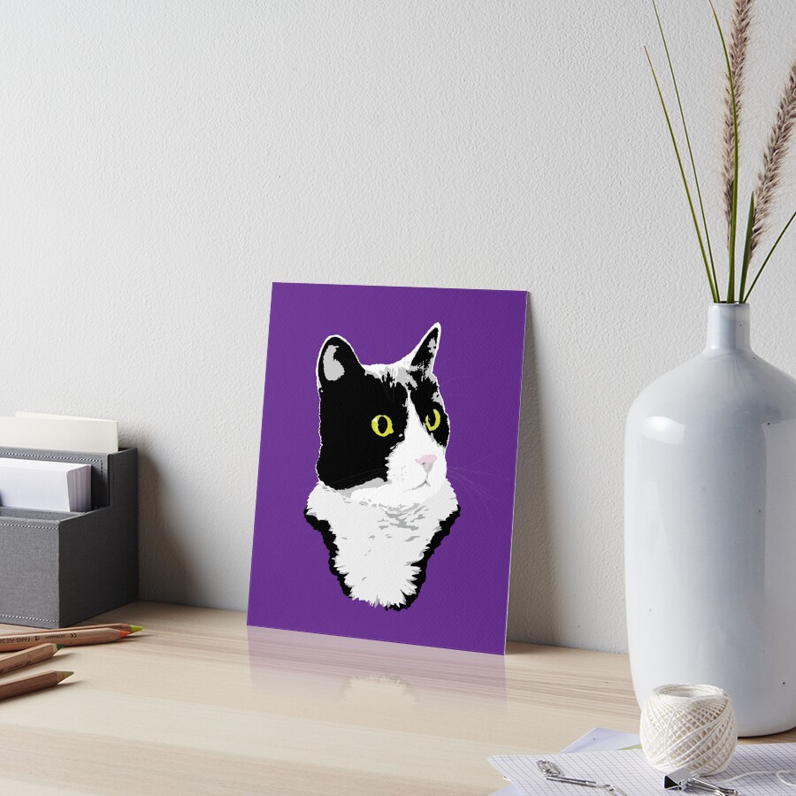 Regal Tuxedo Kitty Art Board Print