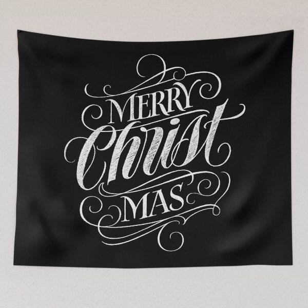 Item preview, Merry CHRIST Mas Religious Christmas Chalkboard Lettering - Christian - Chalk - Calligraphy designed and sold by 26-Characters.