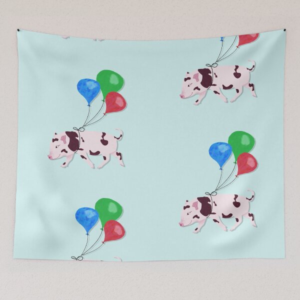 Item preview, Baby Pig With Balloons designed and sold by oursunnycdays.