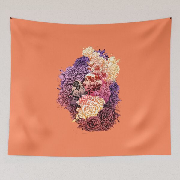 Item preview, Happy colorful aestetic skulls in roses designed and sold by lenertk.