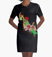 Roller Derby Dinosaurs Graphic T-Shirt Dress