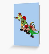 Tarjeta de felicitación Roller Derby Dinosaurs