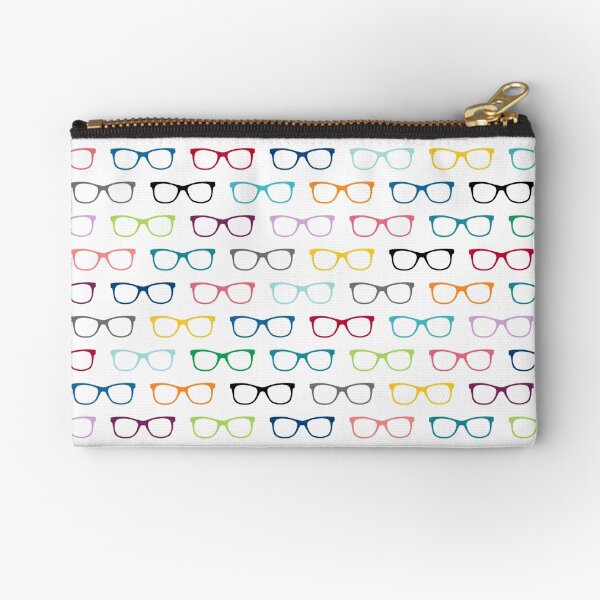 Hipster Glasses Geek Pattern Zipper Pouch