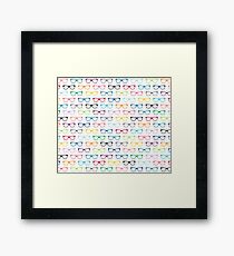 Hipster Glasses Geek Pattern Framed Print