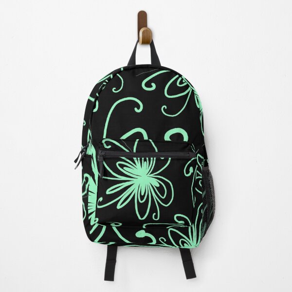 Item preview, Doodle Flower in Pastel Green with Black Background designed and sold by MyArt23.