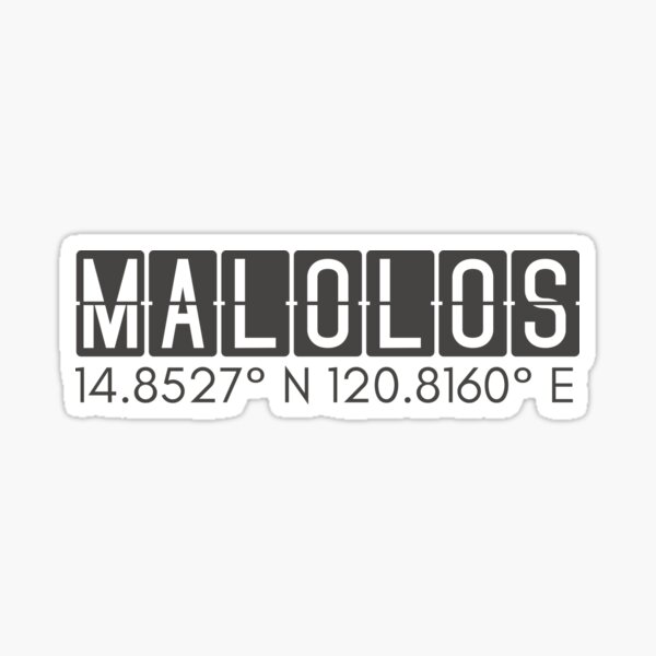 Malolos Bulacan Philippines Southeast Asia Travel GPS Coordinates Longitude Latitude Sticker Sticker