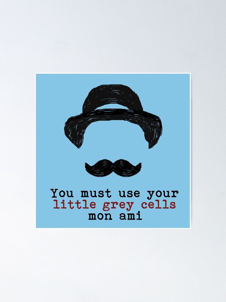 Agatha Christie Hercule Poirot Little Grey Cells Poster By Bookloverprints Redbubble