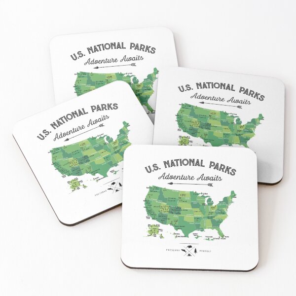 Item preview, 62 National Parks Map Gifts US Park Vintage Camping Hiking designed and sold by BennetJaco.