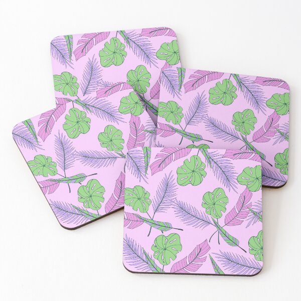 Item preview, Pink and Purple Palm Monstera Tropical Leaves Pattern designed and sold by GraphicsClub.