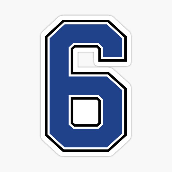 blue-number-6-lucky-sports-jersey-six-sticker-for-sale-by-heavystyle