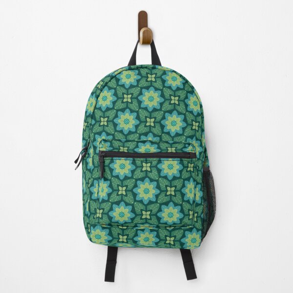 Item preview, Nordic Flower Tiles in Cosy Blue Greens designed and sold by PaisleyMcNoodle.