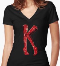 Camiseta entallada de cuello en V BOTAS RIZADAS