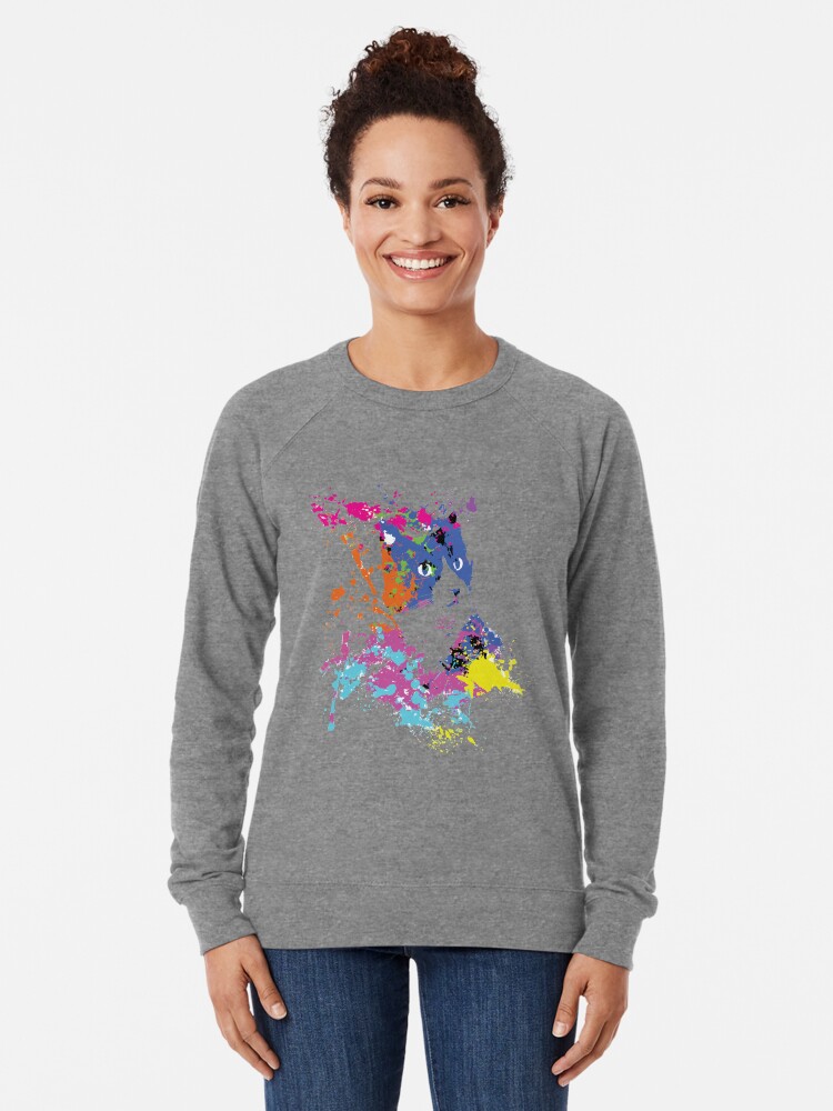 Alternate view of Color Splash Cat Lightweight Sweatshirt