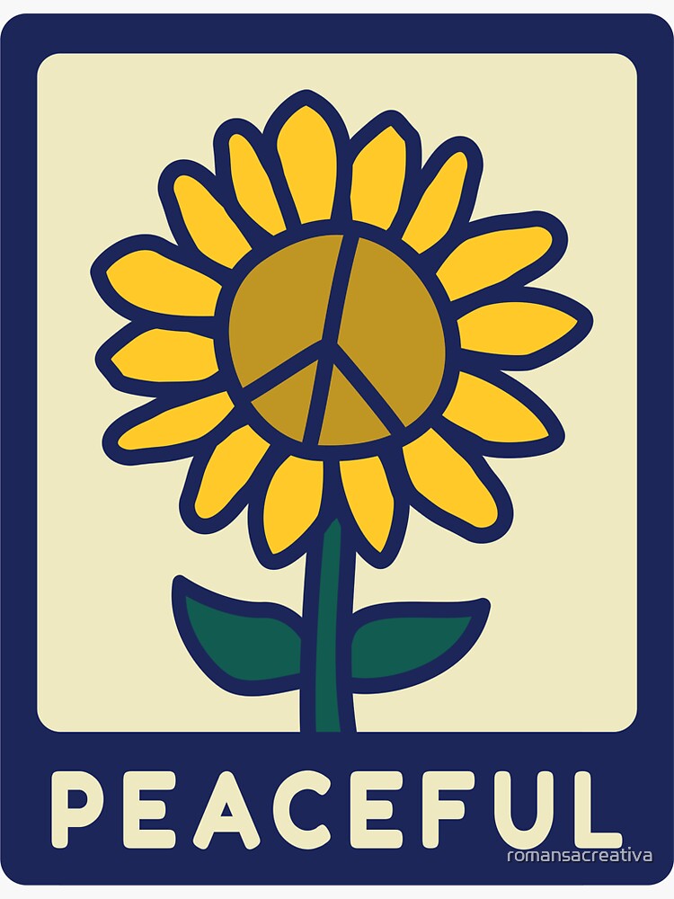 "Sunflower Peaceful" Sticker for Sale by romansacreativa Redbubble
