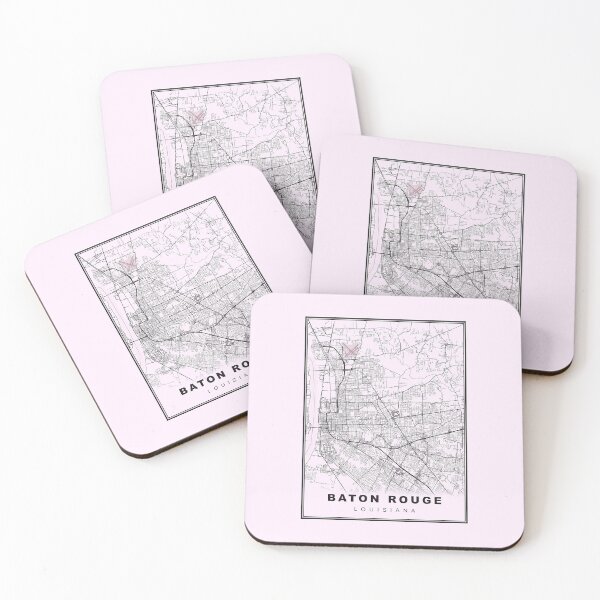 Item preview, Pastel Pink  Minimalist Baton Rouge Map designed and sold by Tamas Das.