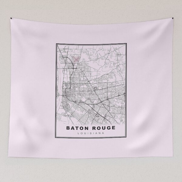 Item preview, Pastel Pink  Minimalist Baton Rouge Map designed and sold by Tamas Das.